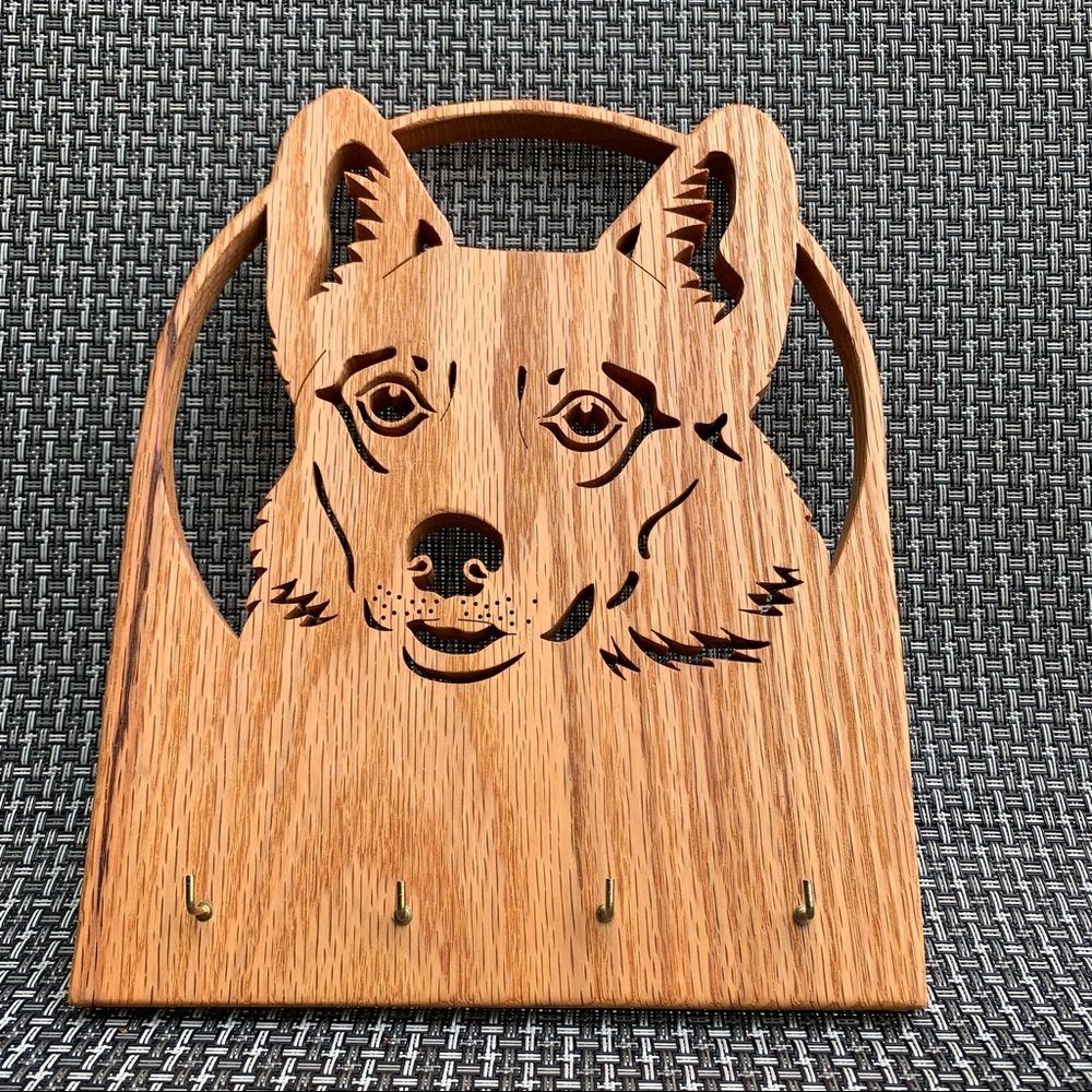 Wooden hanging key holder